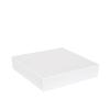 Boîte plate luxe blanc mat couvercle cloche 25 cm - au comptoir des boites