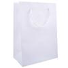 Sac luxe en carton blanc mat personnalisable avec cordon tissu (L.25 x l.18 x h.10 cm)