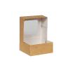 Boîte carrée patissière carton kraft à fenêtre 12 cm ouverte