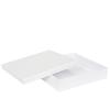 Boîte plate de luxe 25 cm blanc intégral ouverte