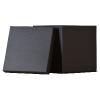 Boîte cubique auto-montable en carton luxe noir mat couvercle cloche 18 cm