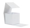 Boîte à rabat aimanté carton fort cubique doublage blanc intégral 22 cm ouverte