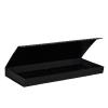 Boîte de luxe noire ultra plate en carton mat ouverte