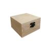 Boîte en bois carrée à charnières 10 cm - au comptoir des boîtes