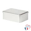 Boîte en fer blanc couvercle métal à charnières 18.5 cm - au comptoir des boites