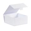 Boîte luxe blanc mat à rabat sans aimants 22 cm ouverte