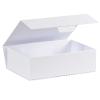 Boîte luxe blanc mat à rabat sans aimants 40 cm ouverte - au comptoir des boites