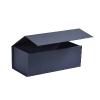 Boîte luxe bleue rectangulaire ouverte à fermeture aimantée 19 cm - au comptoir des boites