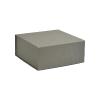 Boîte luxe gris à rabat aimanté fermée longueur 18 cm - au comptoir des boites