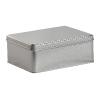 Boîte métallique argentée haute à charnières 18.5 cm - au comptoir des boites