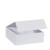 Boîte haute gamme blanche ouverte à rabat aimanté longueur 18 cm