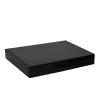 Boîte rectangulaire en carton micro-cannelé noir brillant 32 cm