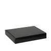 Boîte rectangulaire en carton micro-cannelé noir brillant 32 cm