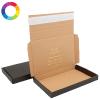 Boîte d'expédition personnalisable avec bande adhésive 19 x 12.5 x 2 cm Couleur de la boite : Noir / Kraft