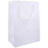 Sac luxe en carton blanc mat personnalisable avec cordon tissu (L.18 x l.25 x h.10 cm)