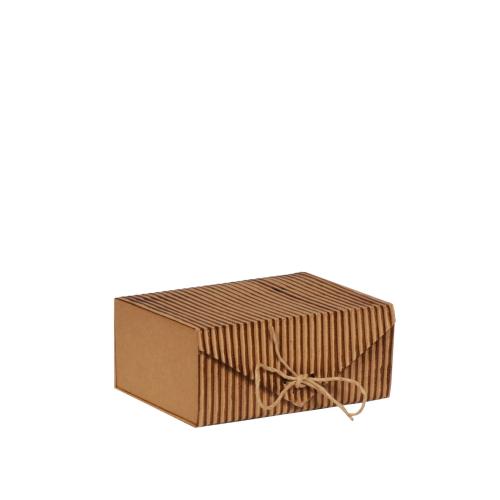 Boîte cadeau rectangulaire en carton kraft avec cannelure - au comptoir des boîtes