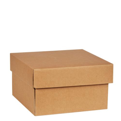 Boîte carrée en carton kraft micro-cannelé 20 cm - au comptoir des boites