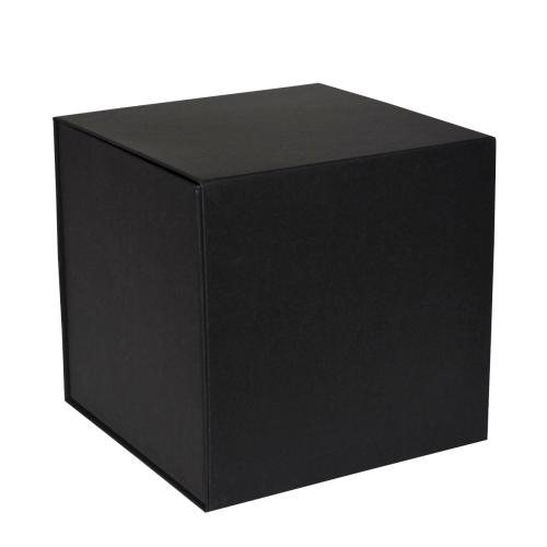 Boîte carton fort à fermeture aimanté cubique doublage noir intégral 22 cm - au comptoir des boites