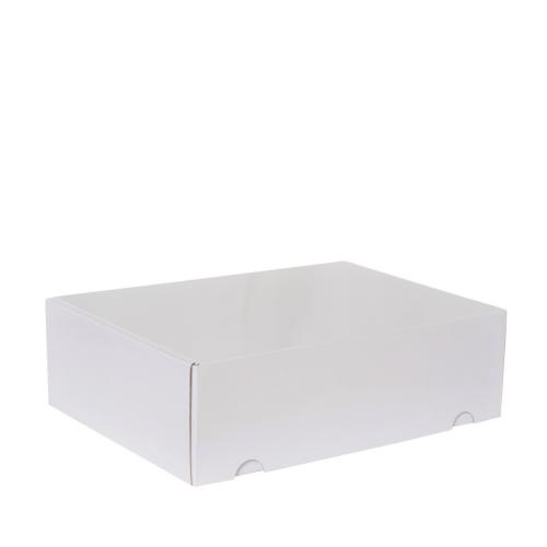 Boite d'emballage blanche en carton vernis 35 cm