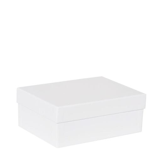 Boîte haute luxe blanc mat couvercle cloche 21 cm - au comptoir des boites