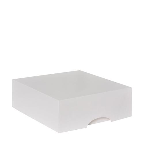 Boîte pâtissière carrée en carton éco blanc 26 cm