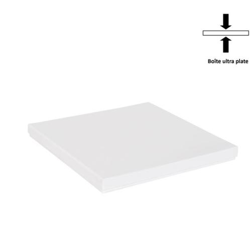 Boîte ultra-plate luxe blanc mat couvercle cloche 25 cm - au comptoir des boites