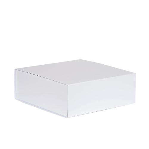 Boîte de luxe carrée blanche à fermeture aimantée 25 cm