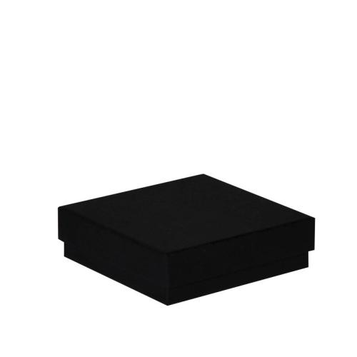 Boîte carrée écrin en carton noir mousse intégrée 16 cm - au comptoir des boites