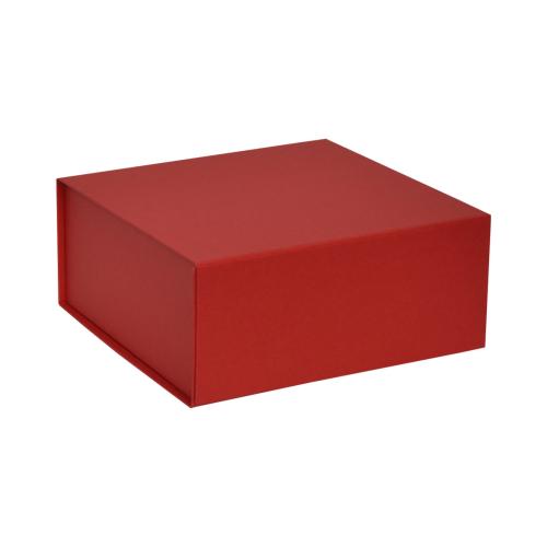 Boîte carrée luxe rouge mat à fermeture aimantée 22 cm - au comptoir des boites