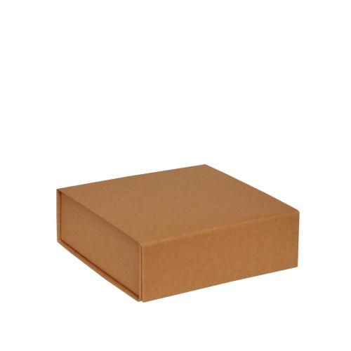 Boîte carrée plate luxe kraft à fermeture aimantée 15 cm- au comptoir des boites