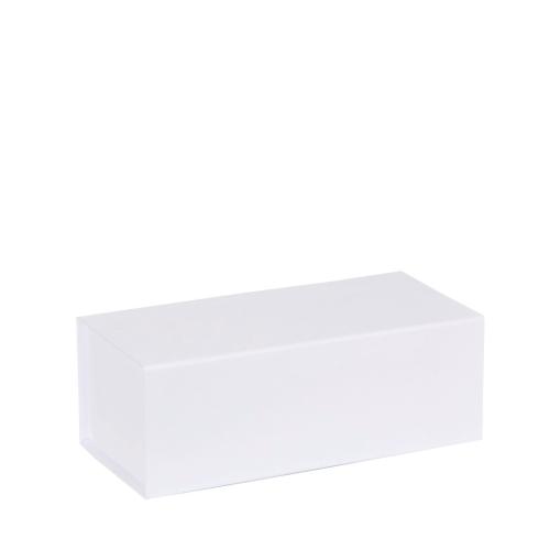 Boîte rectangulaire luxe blanche à rabat aimanté 19 cm