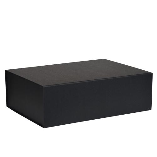 Boîte de luxe noire à rabat aimanté 38 cm - au comptoir des boites