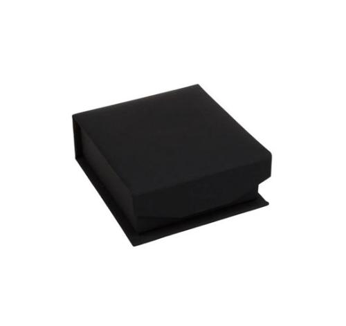 Boîte écrin à rabat personnalisable noir avec mousse intégrée (5.6 x 6 x 1.9 cm)