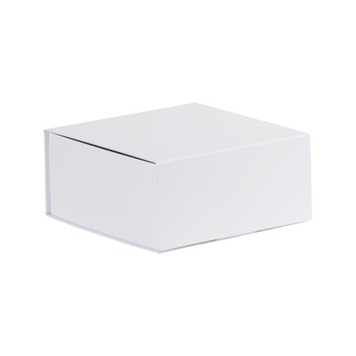 Boîte luxe blanc mat à rabat sans aimants 22 cm
