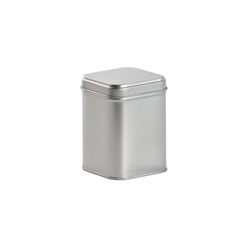 Boîte métallique argentée haute avec couvercle coiffant 4 cm - au comptoir des boites