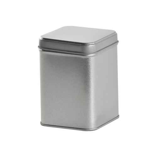 Boîte métallique argentée haute avec couvercle coiffant 6.8 cm - au comptoir des boites