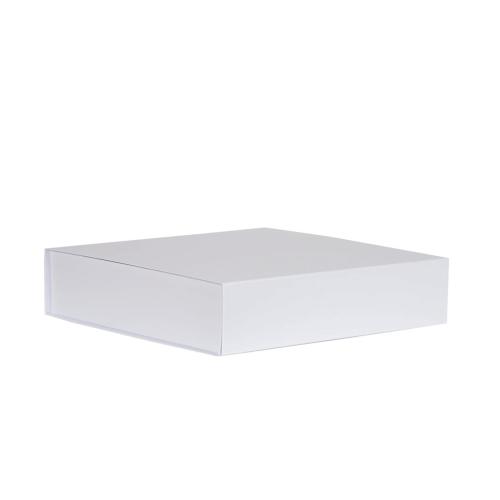 Boîte plate carrée aimantée luxe blanc mat 22 cm - au comptoir des boites