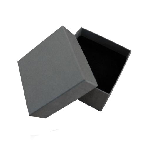 Mini boite luxe haute gris carton rigide avec mousse intégrée, 9cm