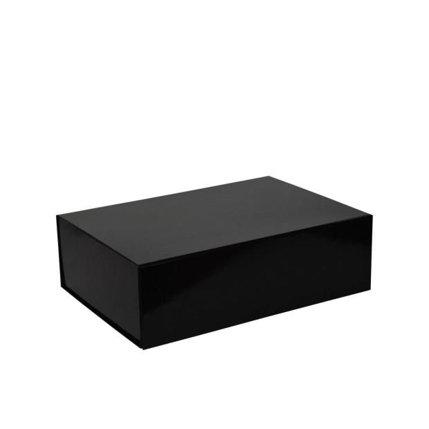 Boîte luxe noir mat à fermeture aimantée 38 cm