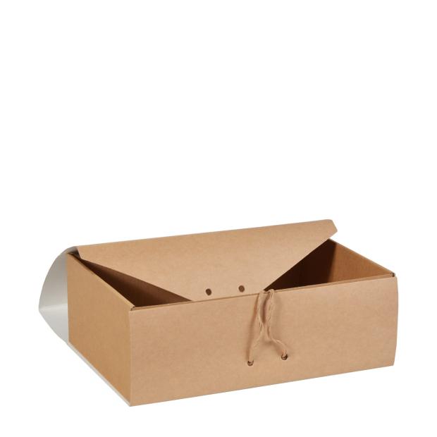 Boîte carton micro-cannelé réversible kraft/blanc 23 cm